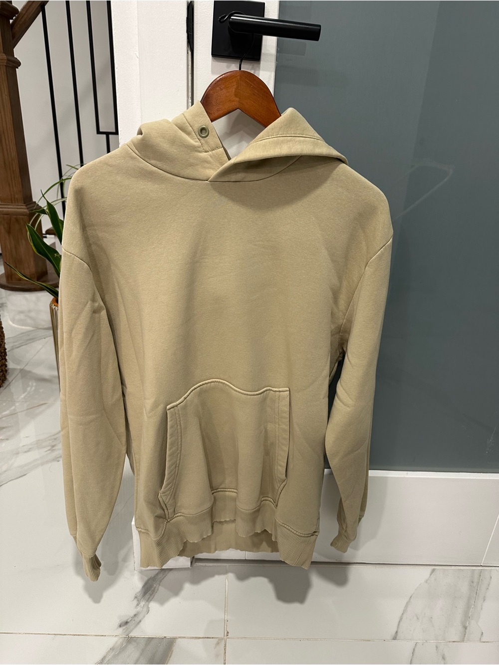 Zara Beige Pullover Hoodie for Men